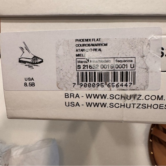 NEW SCHUTZ phoenix Flat Women’s Brown Leather Sandals Size 8.5 Box & Dust Bag - Picture 5 of 6